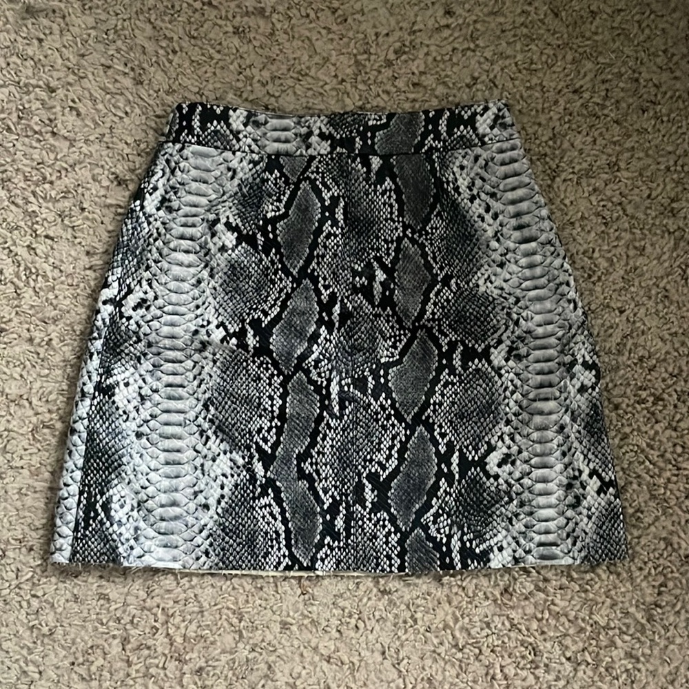 Pleather Snake Print Skirt